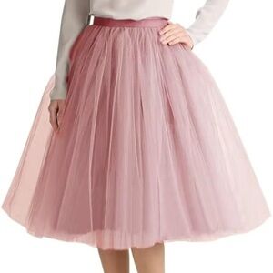 Large A-line Tulle Skirt Bridesmaid Petticoat Tutu for Women Dusy Rose
